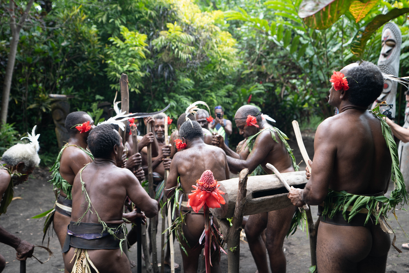 Group of men performing, Fanla Rom Dance & Black Magic Tours, Ranon Village, Ambrym island, Malampa Province, Vanuatu, Photo: Vanuatu Tourism Office