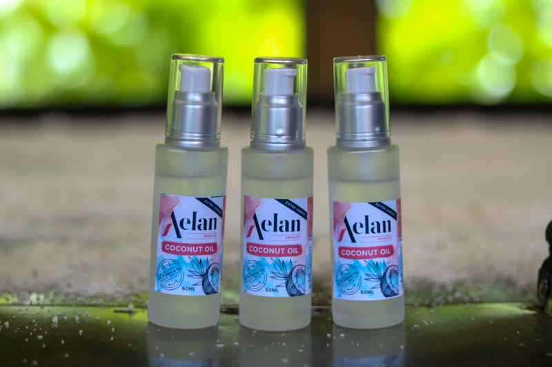 Coconut oil sprays displayed, Aelan Chocolate Factory & Shop, Stella Mare, Efate island, Shefa Province, Vanuatu. Photo: Vanuatu Tourism Office