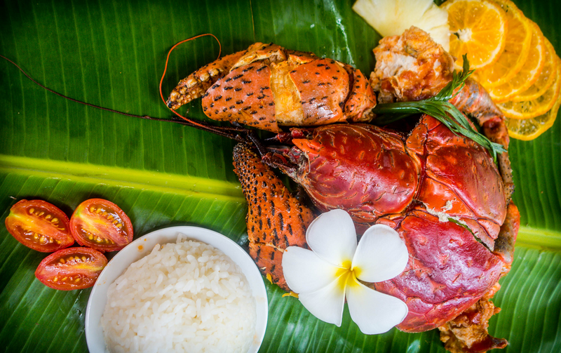 Lunch served at Rah Paradise Bungalow, Rah island, Banks islands, Torba Province, Vanuatu. Photo: Vanuatu Tourism Office