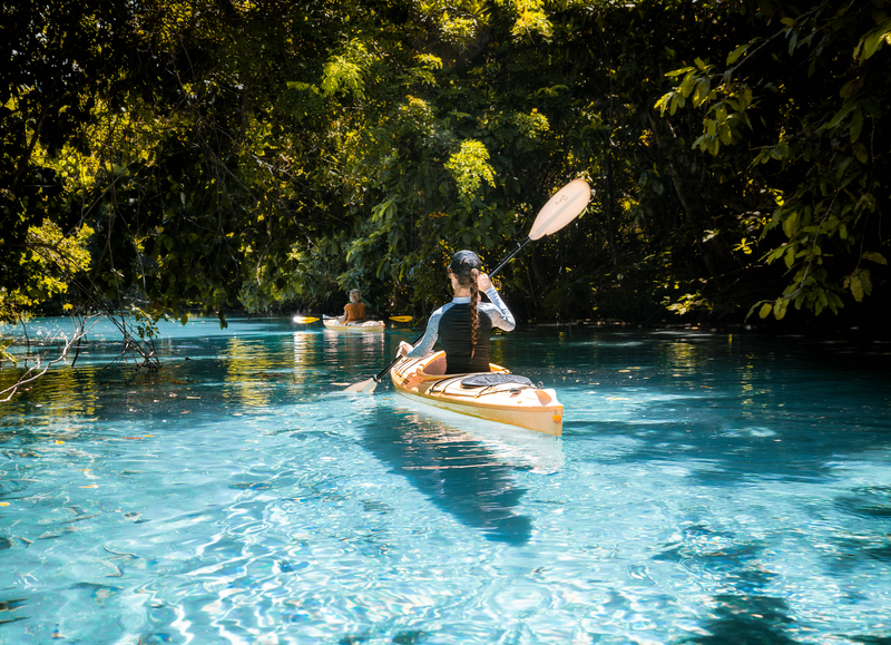 Kayaking on the Matava River, Espiritu Santo Island, Vanuatu. Credit: Vanuatu Tourism Office/Joel Johnsson