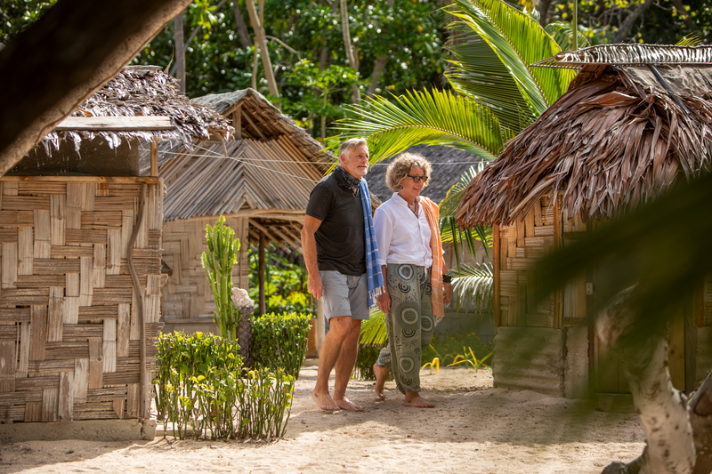 Visitors at Nawov Freshwind Bungalows, Uripiv Island, Vanuatu.